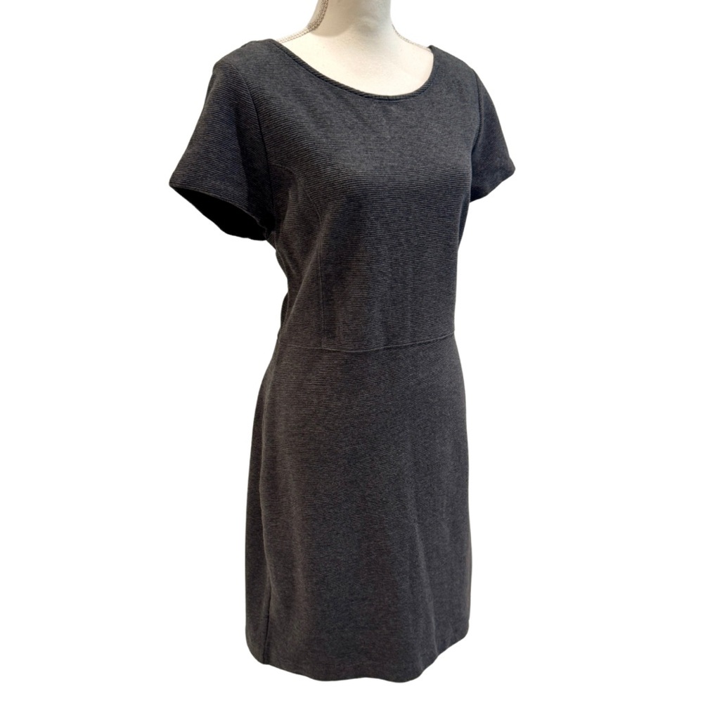 Banana Republic Gray Cotton Dress with Scoop Back | Short Sleeves (12)
